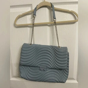 Betsey Johnson Blue Quilted Shoulder Bag Purse Silver Hardware New Without Tag